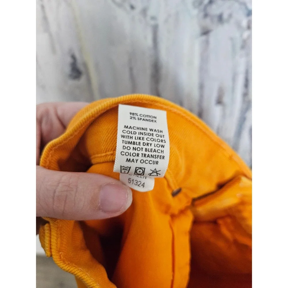 Cotton Citizen Mens Orange Yellow Paint Splatter‎ Slim Jeans Size 31 Made in USA